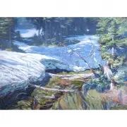 Michael Ferguson, Lake Tahoe Landscape, oil on masonite