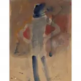 Nathan Oliveira, Untitled (Figure), 1968, watercolor on paper