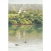 Bird Refuge by Glenna Hartmann, 1990, pastel on paper, sold Jul 2022