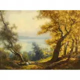 Gordon Coutts, Looking out to the Bay from Marin Calfornia, oil on canvas