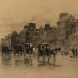 Félix Buhot, Une Matinee dHiver au Quai de lHotel Dieu, 1877, etching