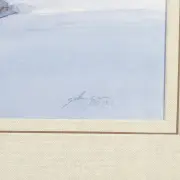 Indian Camp in Winter by John Brent Jarvis, 1977, watercolor on paper, sold Aug 2022