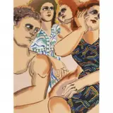 Lester Johnson, Street Scene, Man Woman