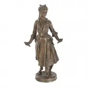 Émile Bruchon, Fille Sautant a la Corde, (Girl Jumping Rope), bronze