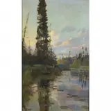 Joseph John Englehart, Sierra Stream At Sunset, 1907, oil on canvas