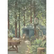 Haig Patigian, The Camp Green Mask - Bohemian Grove, 1915, pastel on paper