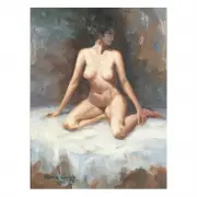 Martin Weekly, Erika, Female Nude, oil on board
