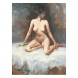 Martin Weekly, Erika, Female Nude, oil on board