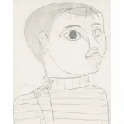 Françoise Gilot, Man in Stripes, 1948, graphite on paper
