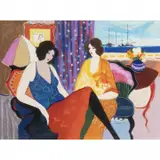 Itzchak Tarkay, Two Seated Women