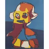 Abstract Portrait by Karel Appel, 1969, lithograph, sold Sep 2022