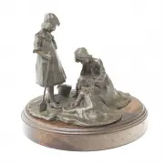 Fred Frick, Mother with Children, bronze