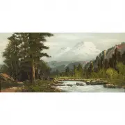 John Englehart, Mountain Landscape, oil on canvas