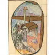 William A. Gaw, Drawing for the American Collector, 1949, colored pencil