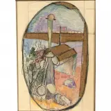 William A. Gaw, Drawing for the American Collector, 1949, colored pencil