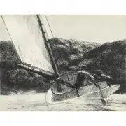 Edward Hopper, The Catboat, plate number fifty-eight, lithograph