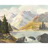George Sanders Bickerstaff, Mountainscape, oil on canvas