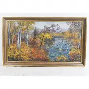 Michele Cascella, Autumn by a Stream, oil on canvas