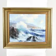 E. John Robinson, Against the Rocks, oil on canvas