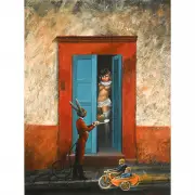 Robert Peluce, The Offerings, acrylic on canvas