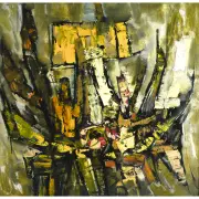 Frank Avray Wilson, Abstract, 1963, oil on canvas
