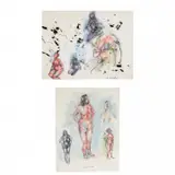 James Joseph DeMartis, Nude Studies, watercolor and ink on paper