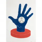Dennis Beall, Hand with Nude, 1967, color etching