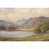 William Lakin Turner, Landscape with Sheep, oil on canvas
