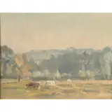 Alfred Robert Hayward, Landscape with Cows, 1927, oil