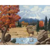 Charles Damrow, Elk in Autumn Mountains board: 24 x 30 inches, oil on board