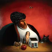 Robert Peluce, Robot House, 2002, acrylic on canvas