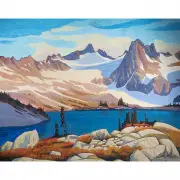Nicholas J. Bott, Mountain Lake Scene, oil on canvas