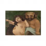 Adam and Eve by Charles Bragg, oil on masonite, sold Apr 2023
