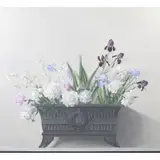 Raymond Hans, Iris and Peonies, 1994, oil on canvas