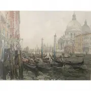 Luigi Kasimir, Venice, Grand Canal, etching