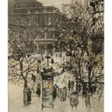 Luigi Kasimir, Opera House, Vienna, 1922, etching