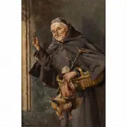 Olaf Simony Jensen, Monk, oil on canvas