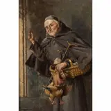 Olaf Simony Jensen, Monk, oil on canvas