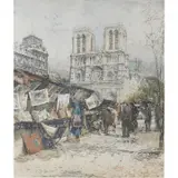 Luigi Kasimir, Paris, Notre Dame, etching