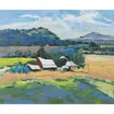 Pamela Glover, Green Valley Road Farm, oil on canvas