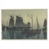 Hiroshi Yoshida, New Moon, woodblock print