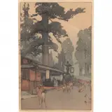 Hiroshi Yoshida, Way to the Kasuga Shrine, woodblock print