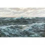 Patrick von Kalckreuth, Turbulent Seascape, oil on canvas