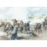 James Sessions, Figures by the Shore, 1940, watercolor on paper