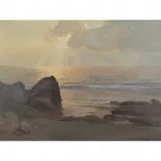 Charles J. Dickman, Shoreline Landscape, oil on canvas
