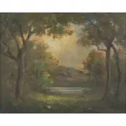 Lakeview Landscape by William Keith, oil on canvas, sold Jul 2023