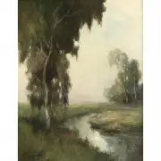 Arthur Beckwith, Stream Landscape, oil on canvas