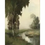 Arthur Beckwith, Stream Landscape, oil on canvas