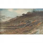 Hillside View Landscape by A. D. M. Cooper, 1914, oil on canvas, sold Jul 2023