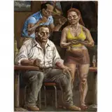 Jack Katz, Bar Scene, 2000, oil on canvas
